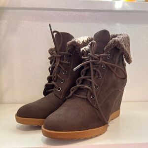 DANA BUCHMAN | laced brown wedges